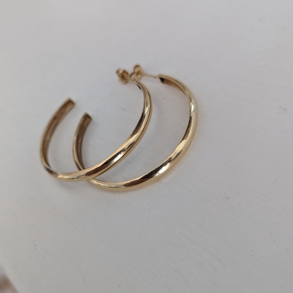 14K Gold Wide Zoe Chicco Hoops - Picture 6 of 12